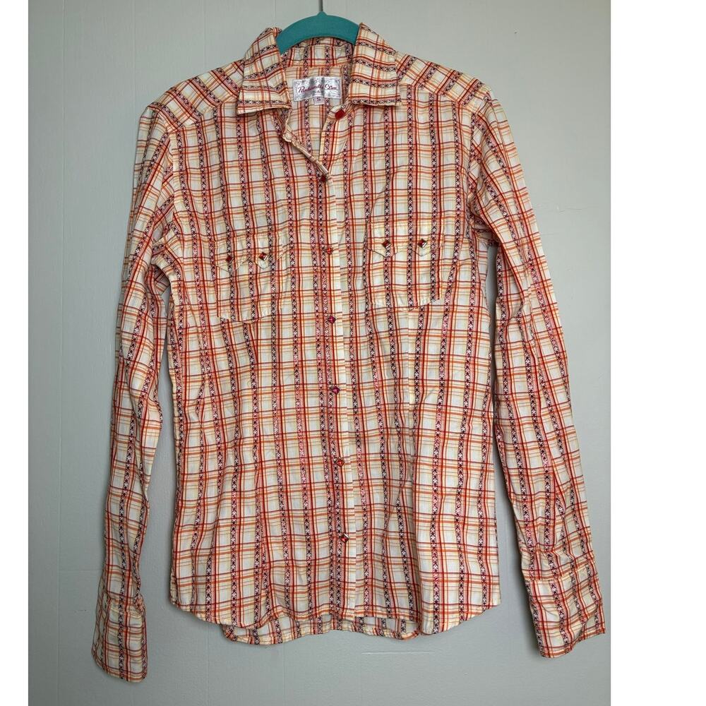 Panhandle Slim Women's Small Gem Snap-front Long Sleeve Western Rodeo Shirt EUC